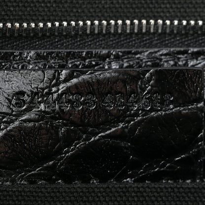 Alexander McQueen Calfskin Crocodile Embossed Tote Black 7 of 10