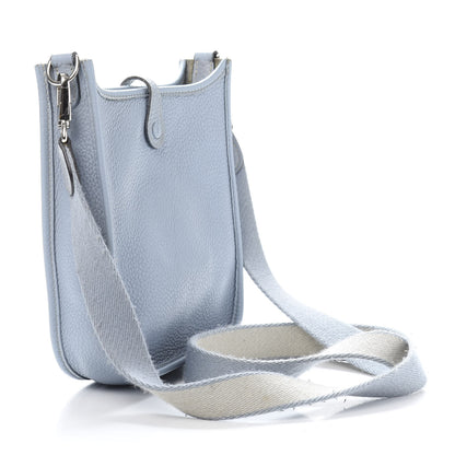 Hermes Taurillon Clemence Amazone Evelyne TPM Bleu Lin 2 of 12
