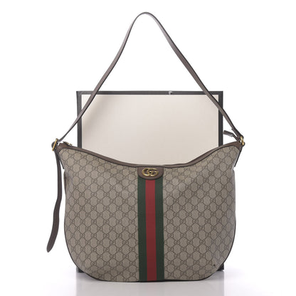 Gucci GG Supreme Monogram Web Ophidia Half Moon Hobo Brown 11 of 11