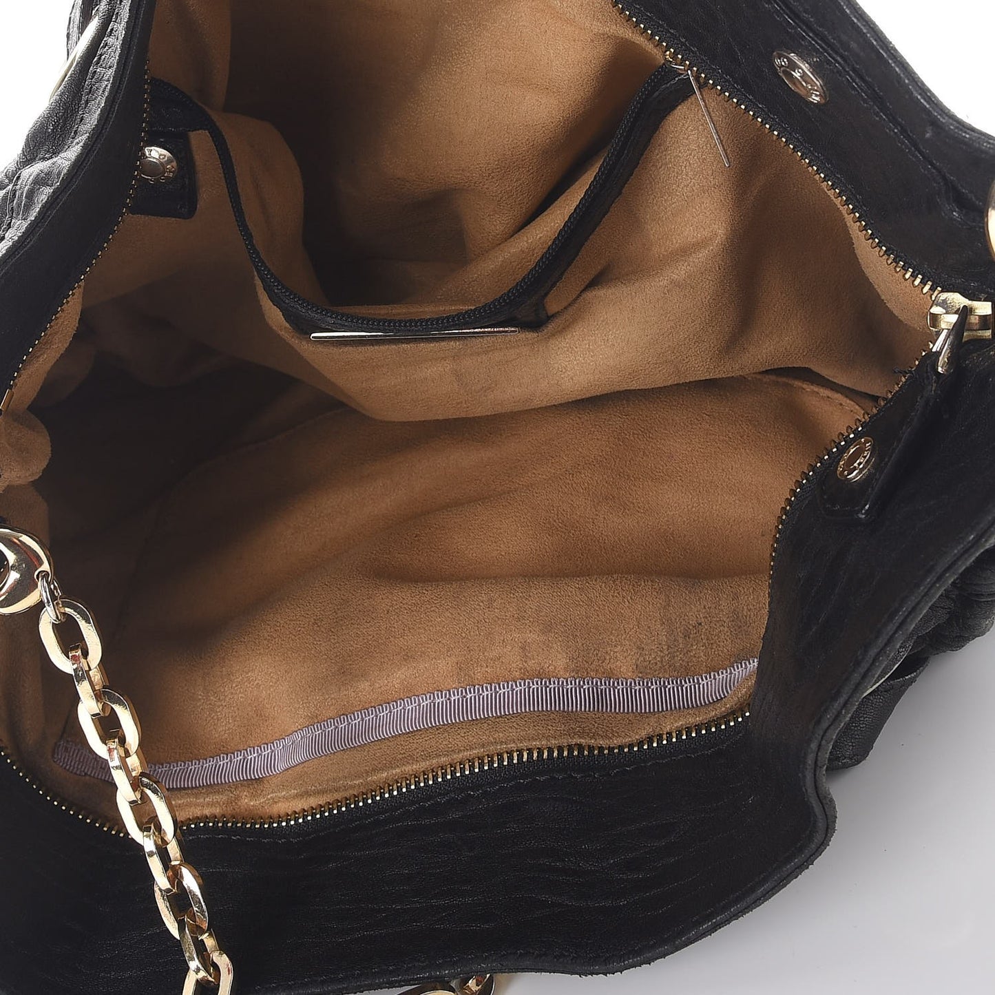 Grainy Calfskin Rio Oversized Clutch Bag Black