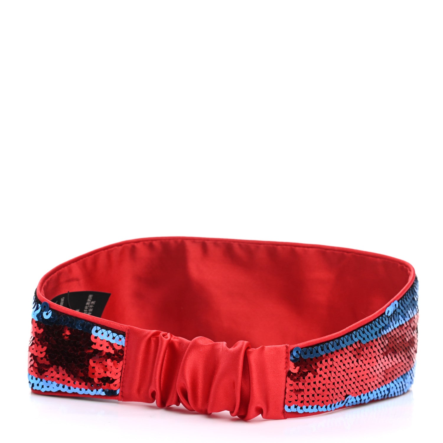 Gucci Sequin Silk Web Headband Red Blue 3 of 7