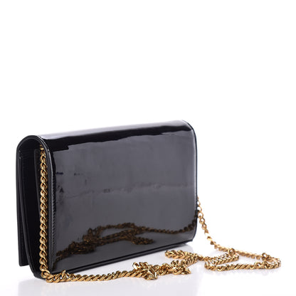 Saint Laurent Patent Calfskin Monogram Kate Wallet On Chain Black 3 of 9