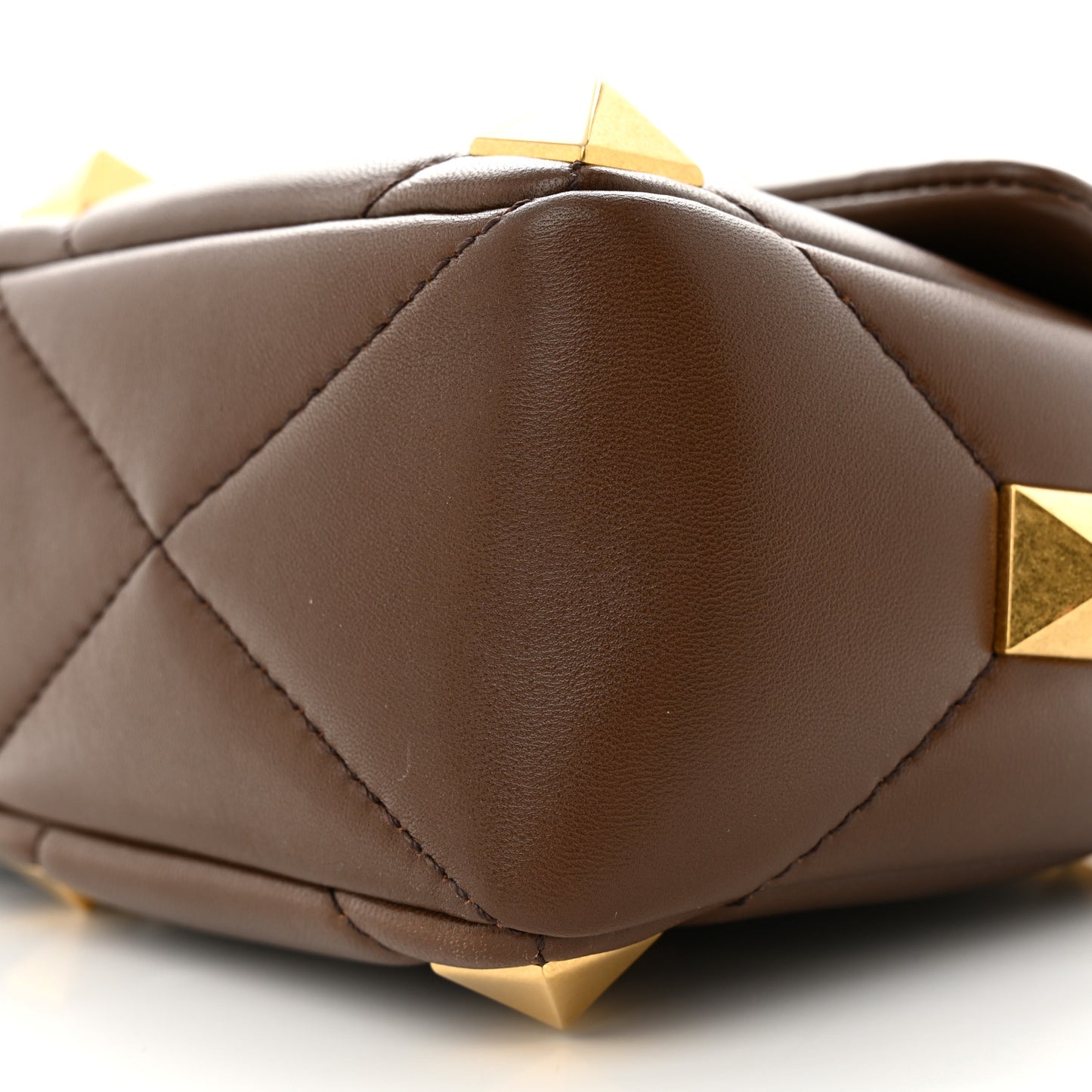 Nappa Roman Stud Shoulder Bag Teak Brown