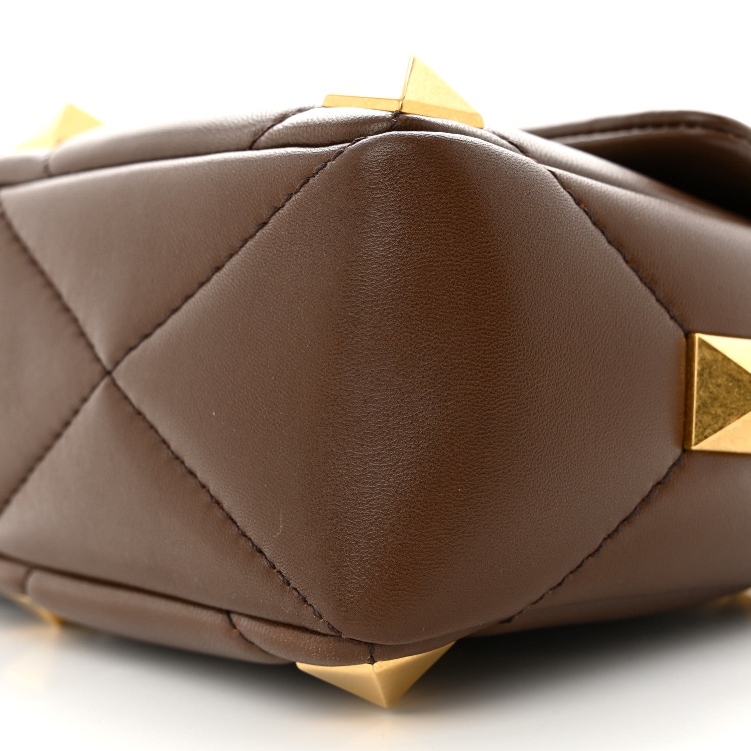 Valentino Garavani Nappa Roman Stud Shoulder Bag Teak Brown 9 of 12
