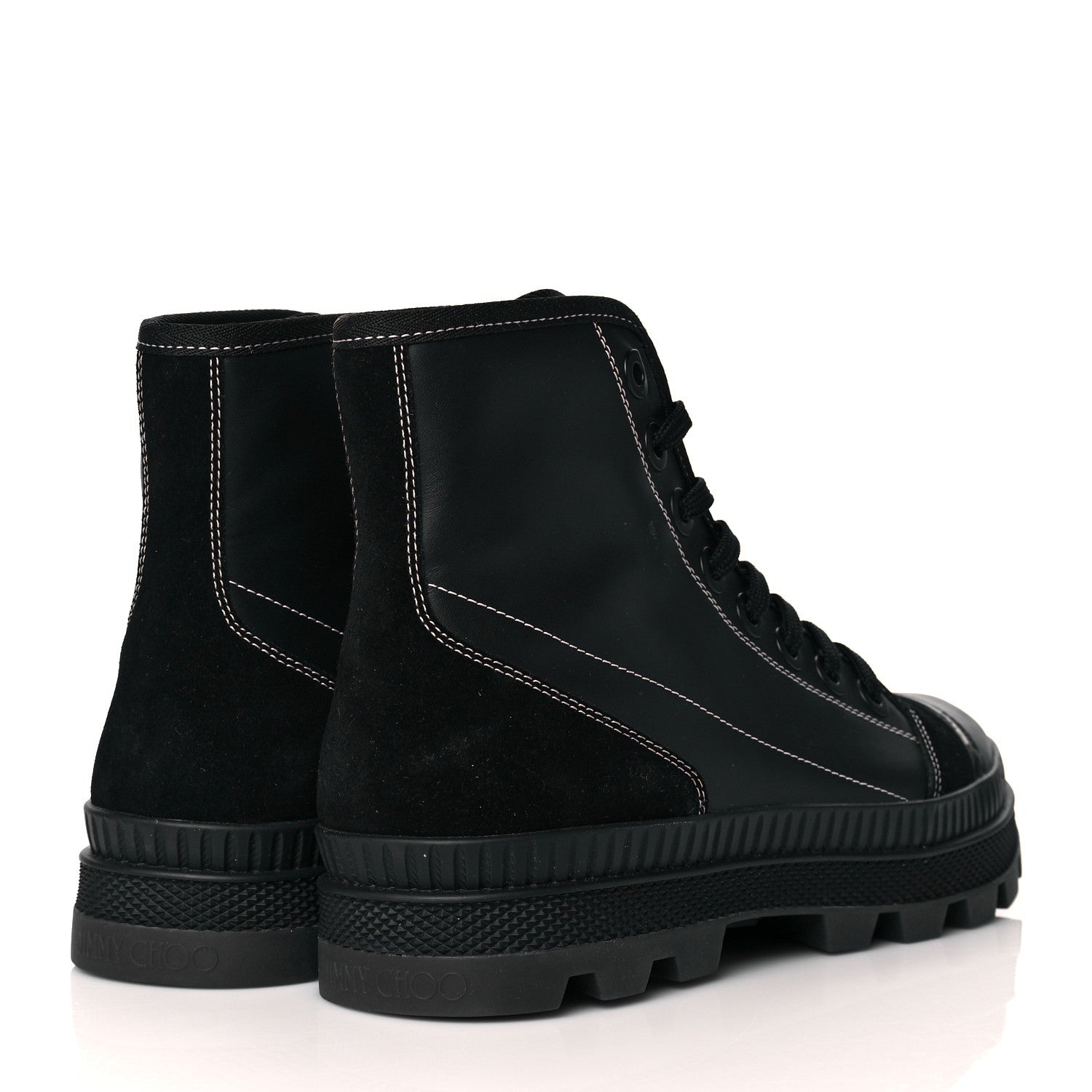 Jimmy Choo Nappa Crosta Suede Mens Nord Combat Boots 43 Black 4 of 9