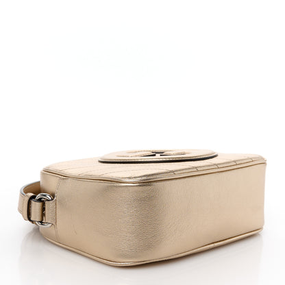 Gucci Metallic Sakai Be Green Calfskin Diagonal Stitched Small Blondie Shoulder Bag Golden Beige 4 of 12
