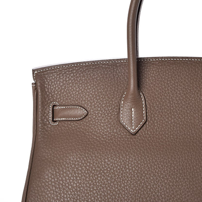 Hermes Taurillon Clemence Birkin 35 Etoupe 25 of 32