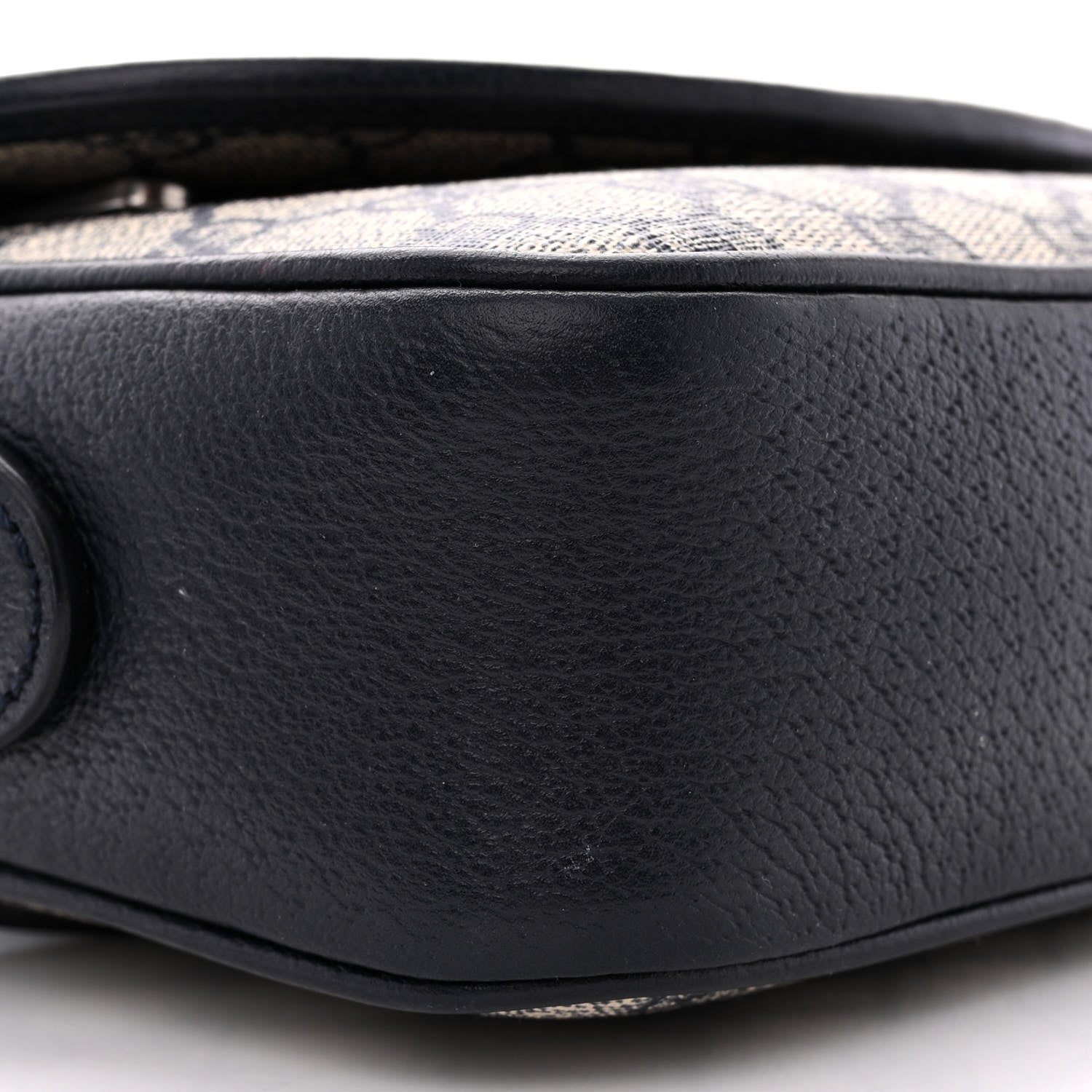 Gucci GG Supreme Monogram Textured Dollar Calfskin Web Studded Mini Ophidia Flap Shoulder Bag Beige Blue 9 of 14