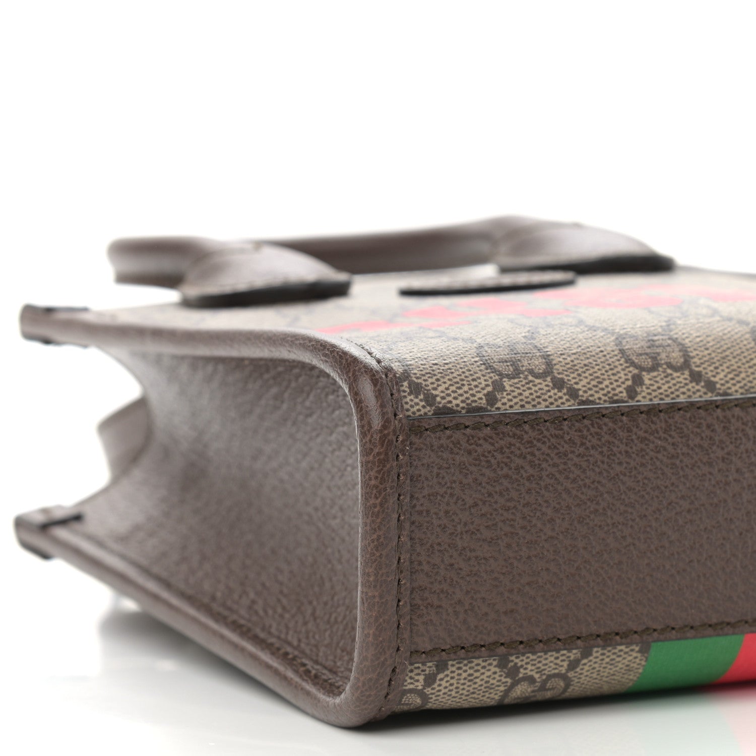Gucci GG Supreme Monogram Textured Dollar Calfskin Web Gucci Tiger Mini Retro Interlocking G Tote Bag Beige Ebony Live Red New Shamarock New Acero 9 of 11