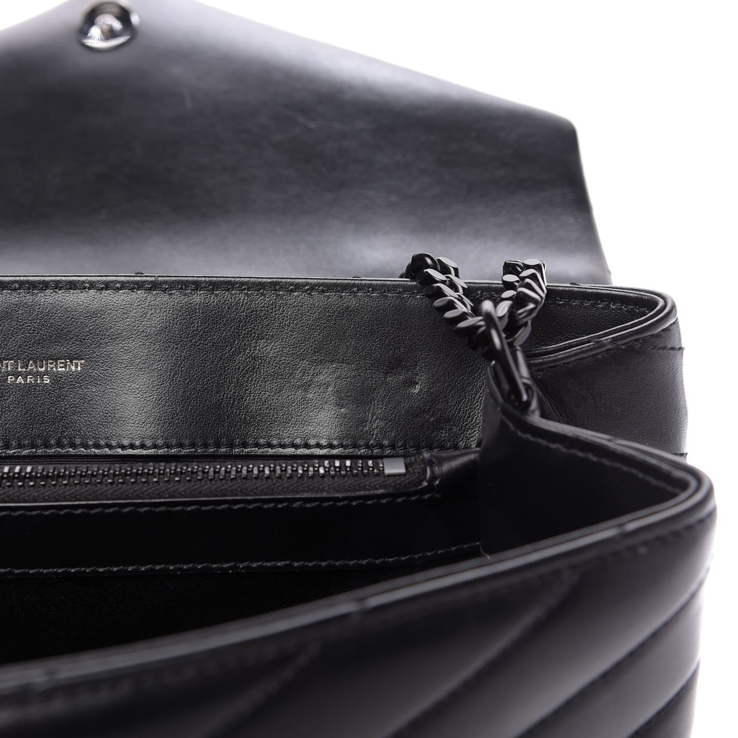 Saint Laurent Calfskin Y Quilted Monogram Medium Loulou Chain Satchel Black 13 of 13