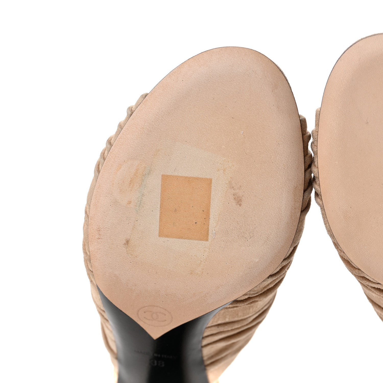 Chanel Suede Calfskin Bows CC Mules 38 Beige 10 of 11