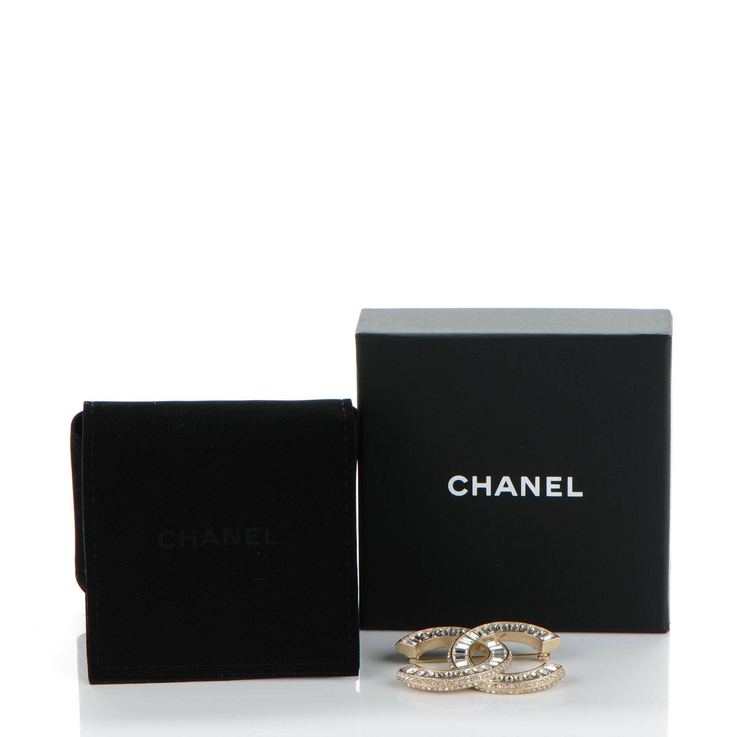 Chanel Baguette Crystal CC Brooch Gold 5 of 5