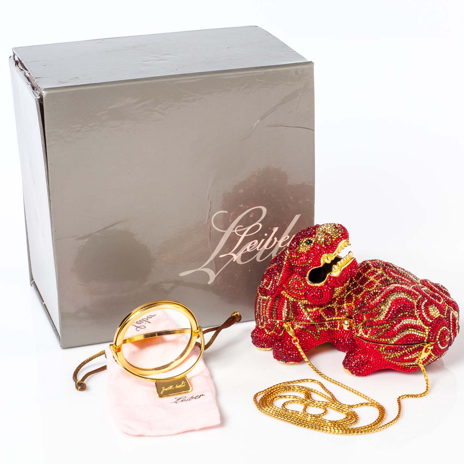 Judith Leiber Swarovski Crystal Ming Dragon Minaudiere Clutch 10 of 22