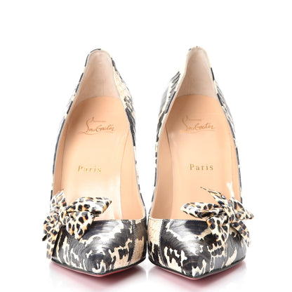 Christian Louboutin Ayers Watersnake Madame Menodo 100 Pumps 39 Black Gold 2 of 8