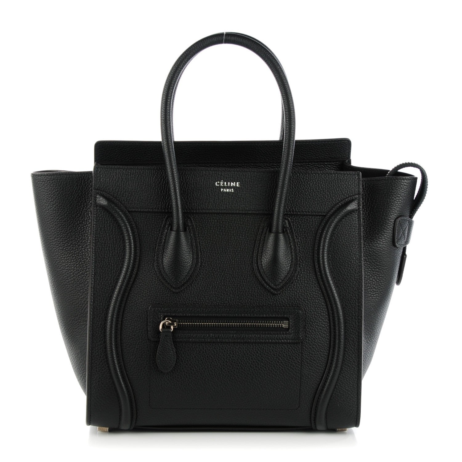 Celine Drummed Calfskin Micro Luggage Black 1 of 8