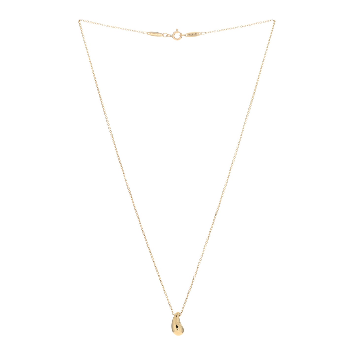 18K Yellow Gold 12mm Elsa Peretti Teardrop Pendant Necklace