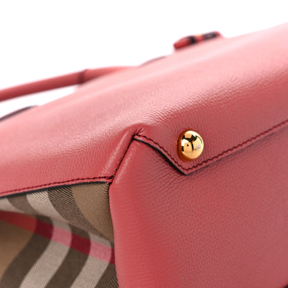 Burberry Derby Calfskin House Check Medium Banner Tote Cinnamon Red 7 of 13