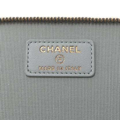 Chanel Lambskin Quilted Small Top Handle Vanity Case With Chain Light Blue 6 of 10