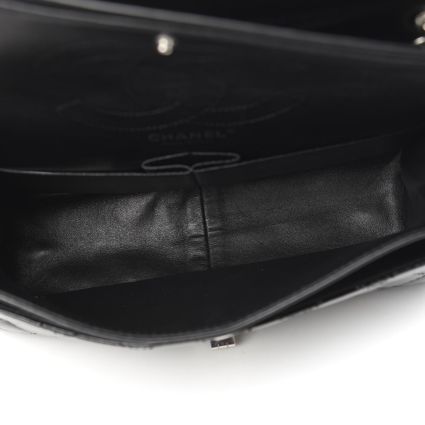 Distressed Patent Quilted 2.55 Reissue 226 Flap Black
