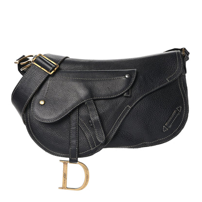 Christian Dior Calfskin Double Saddle Bag Black 1 of 8