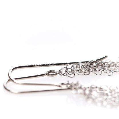 Tiffany Sterling Silver Diamond Elsa Peretti Mesh Tassel Earrings 4 of 4