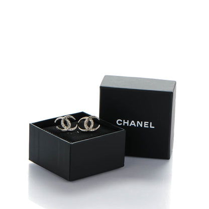 Chanel Crystal CC Moon Earrings Silver 6 of 6