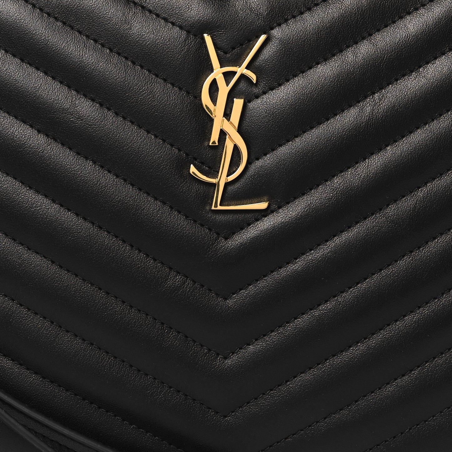 Calfskin Matelasse Chevron Monogram A5 Wristlet Black