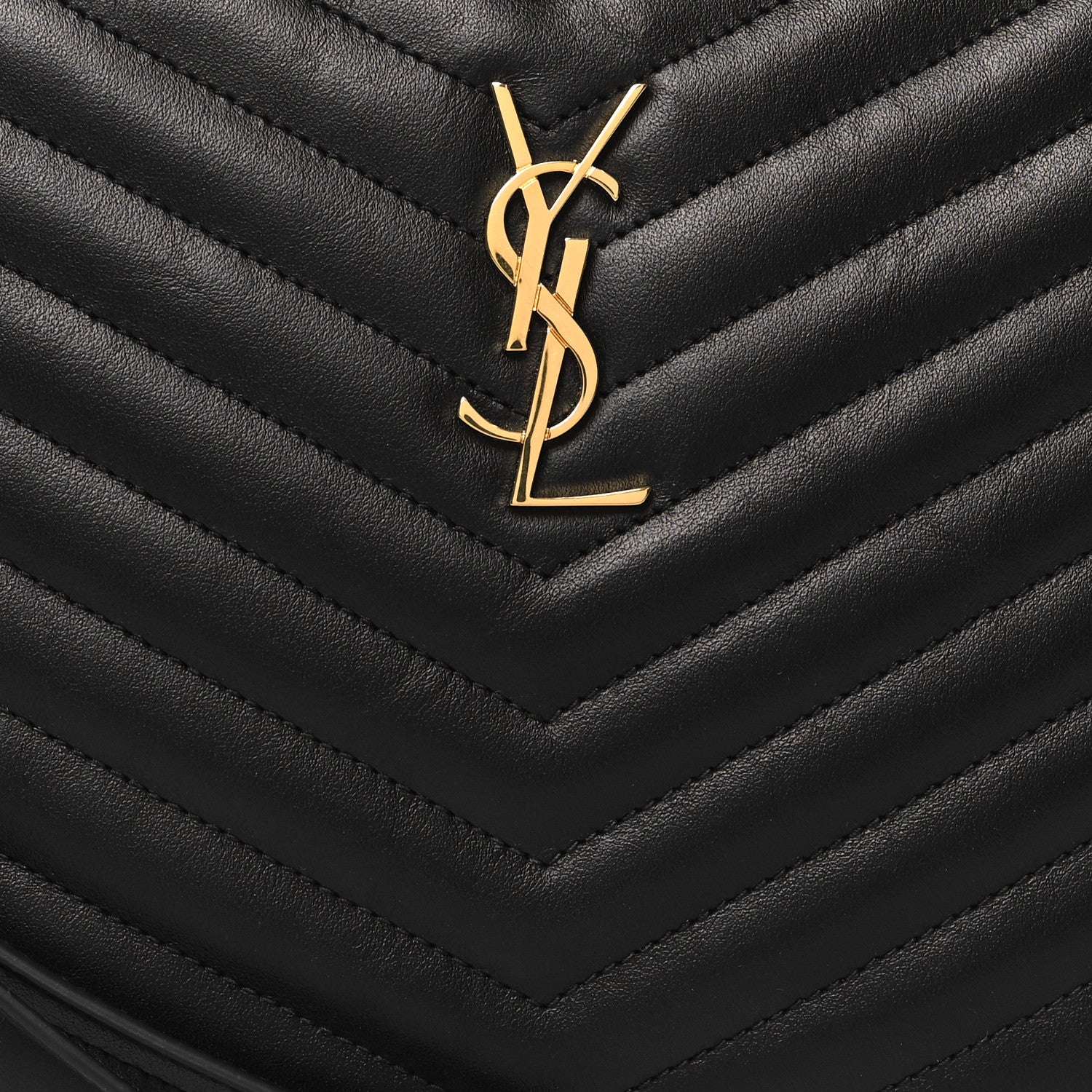 Saint Laurent Calfskin Matelasse Chevron Monogram A5 Wristlet Black 8 of 11
