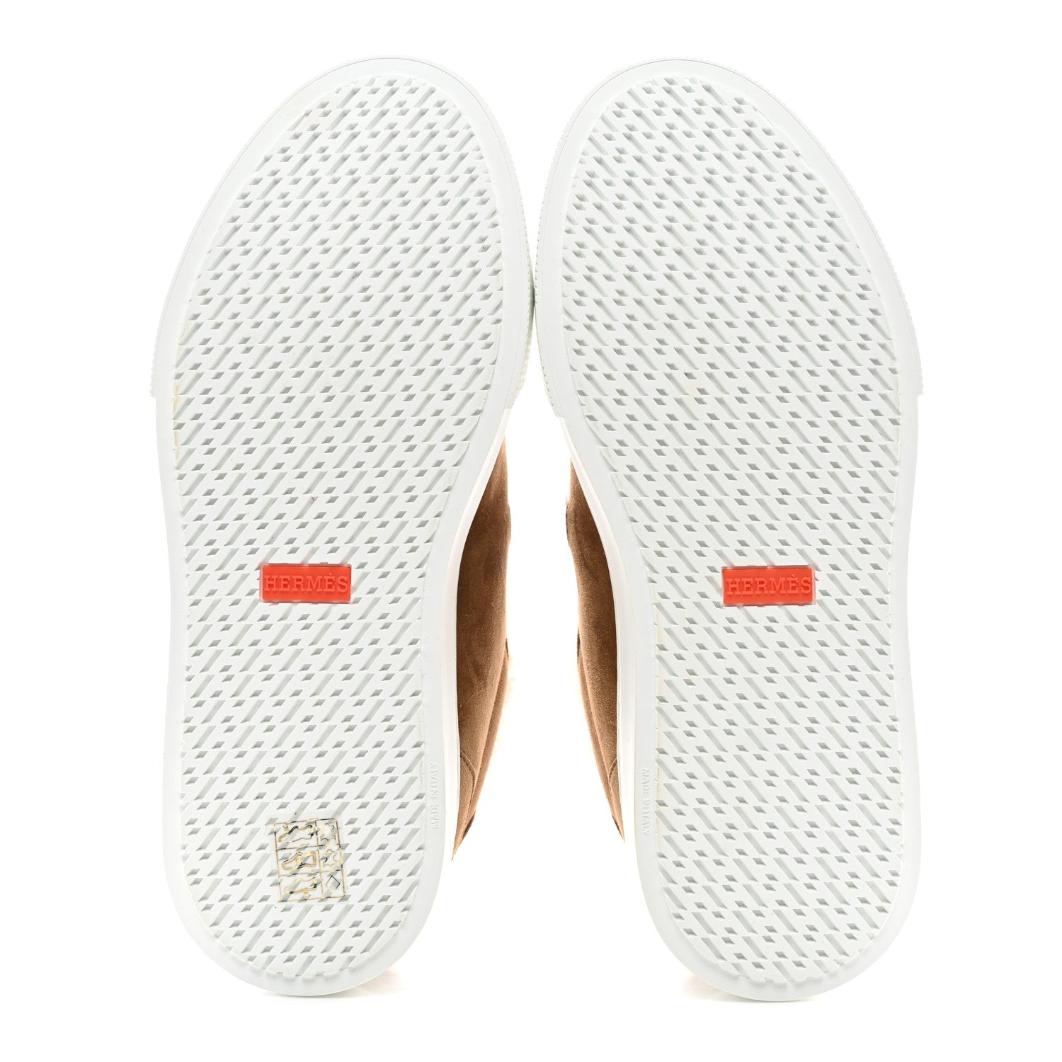 Hermes Suede Goatskin Shearling Day Sneakers 36 Brun Fume Ecru 5 of 10