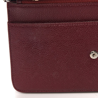 Chanel Caviar Timeless CC Wallet on Chain WOC Dark Red 12 of 16