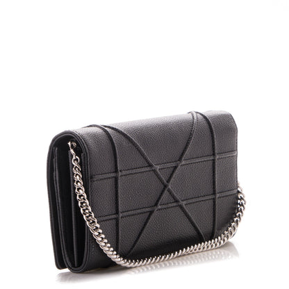 Christian Dior Grained Calfskin Diorama Croisiere Chain Wallet Black 3 of 7