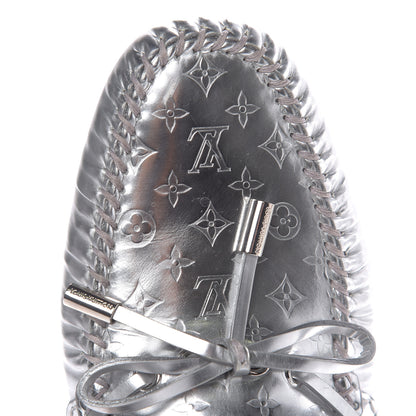 Louis Vuitton Calfskin Monogram Gloria Loafers 39 Silver 8 of 11