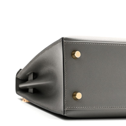 Hermes Madame Calfskin Kelly Sellier 25 Gris Meyer 9 of 11