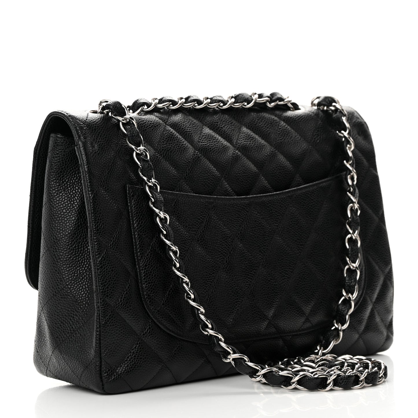 Caviar Quilted Jumbo Single Flap Black