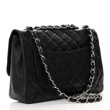 Chanel Caviar Quilted Jumbo Single Flap Black 3 of 16