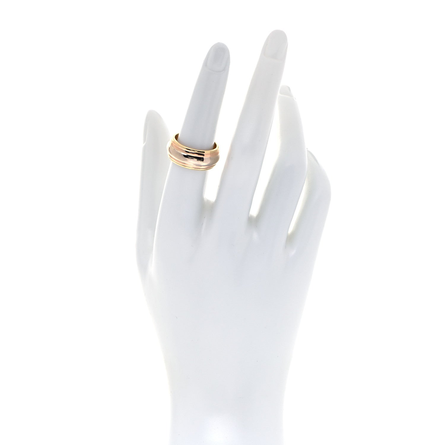 Cartier 18K Pink Yellow White Gold Trinity Saturn Band Ring 54 7 2 of 5