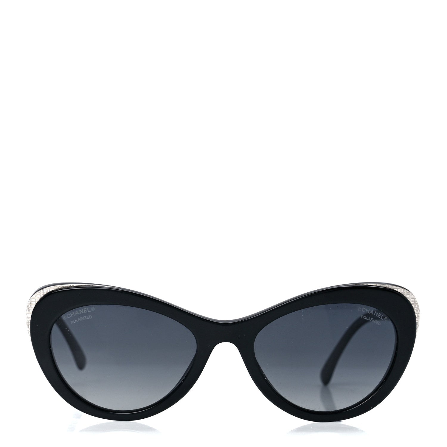 Chanel Acetate Polarized Cat Eye CC Sunglasses 5432 Black 2 of 8