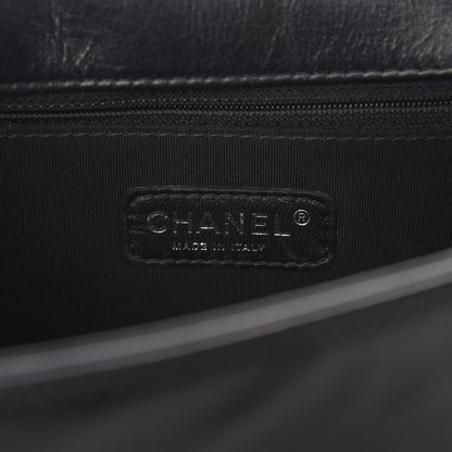 Chanel Calfskin Embossed Stitch Large Boy Flap Black 6 of 12