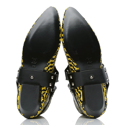 Louis Vuitton Calfskin Woven Rhapsody Ankle Boots 39 Yellow Black 5 of 6
