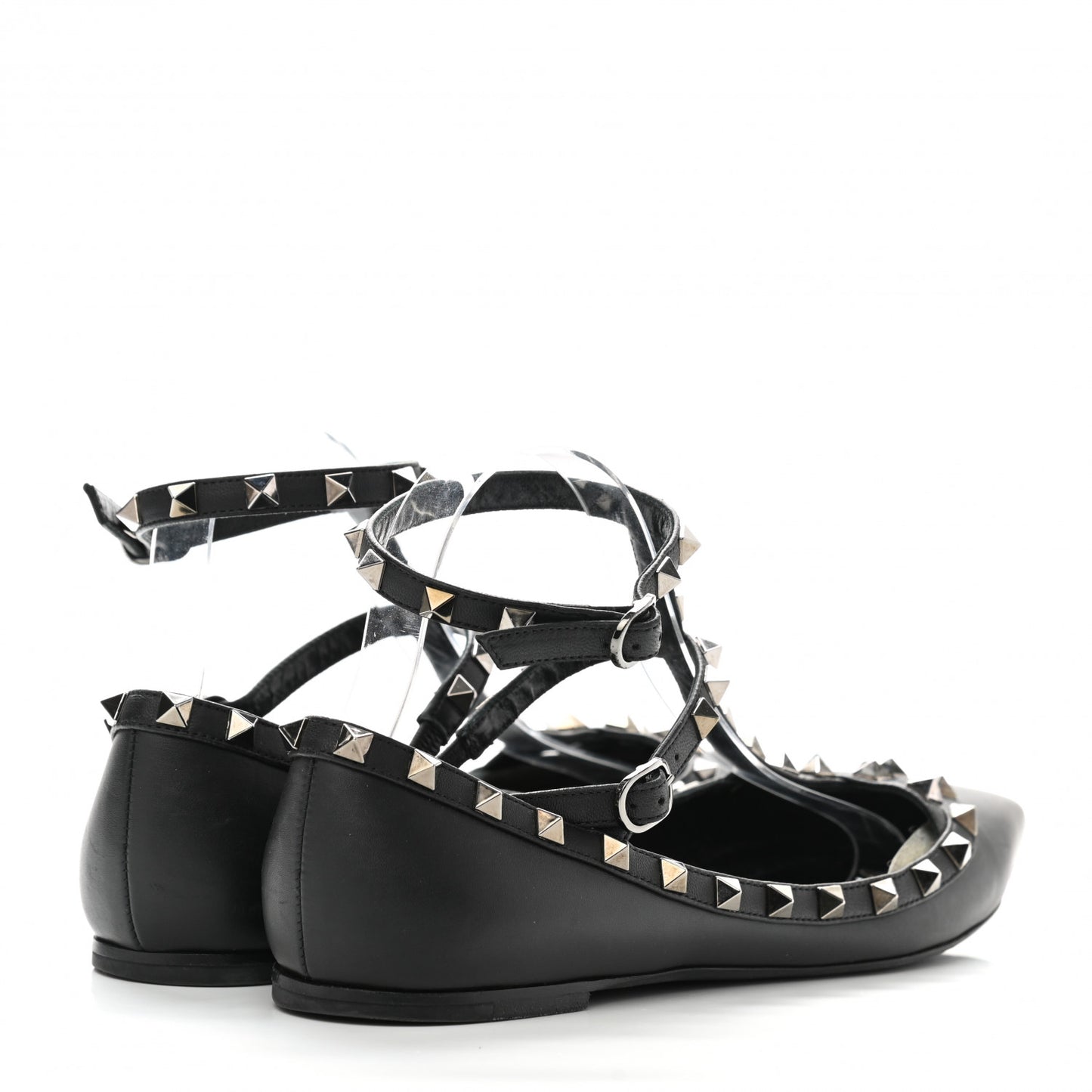 Nappa Rockstud Cage Ballerina Flats 40 Black