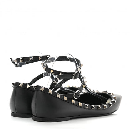 Valentino Garavani Nappa Rockstud Cage Ballerina Flats 40 Black 4 of 8