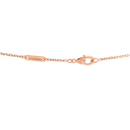 Van Cleef & Arpels 18K Rose Gold Diamond Rhodonite Vintage Alhambra Pendant Necklace 5 of 5