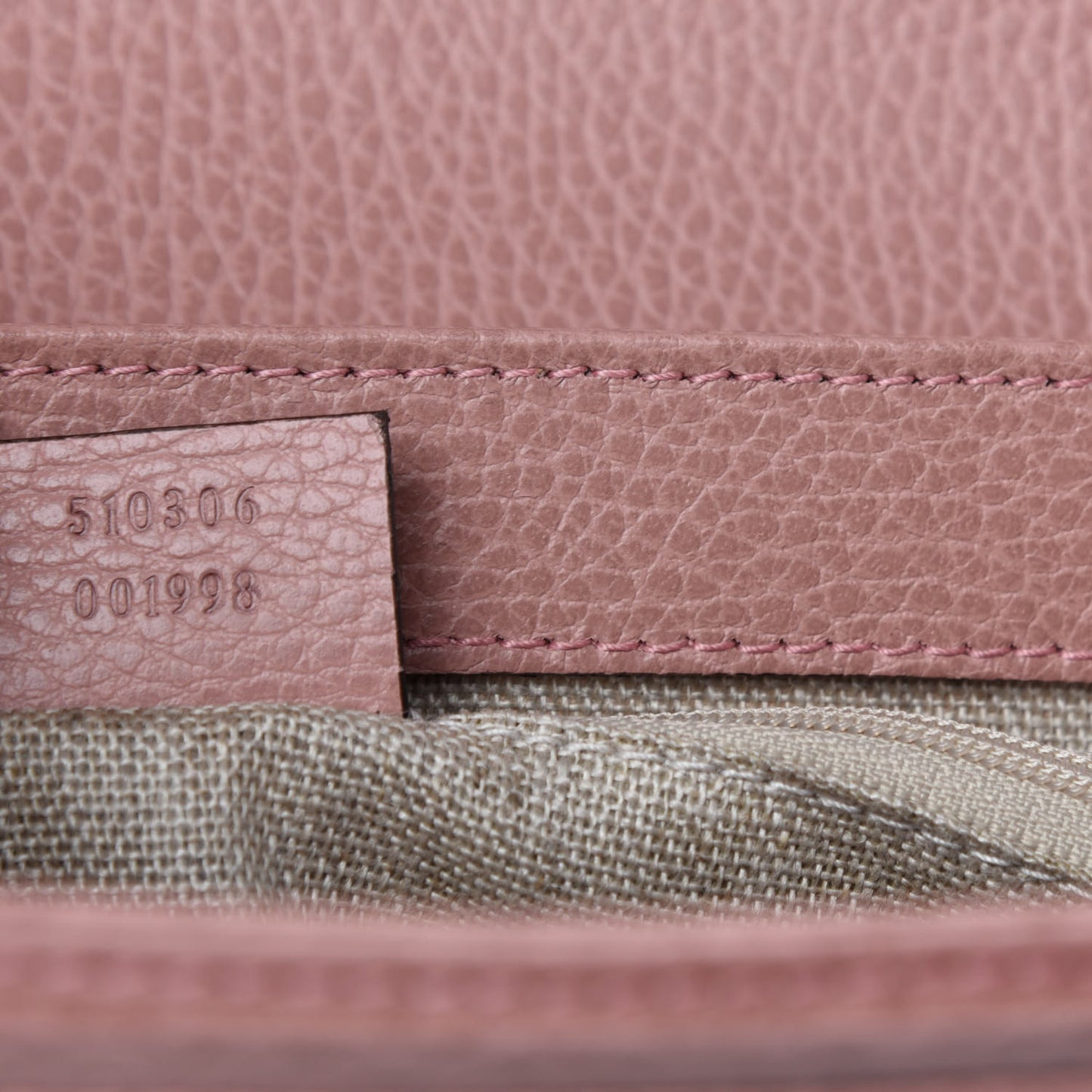 Dollar Calfskin Medium Interlocking G Top Handle Shoulder Bag Soft Pink