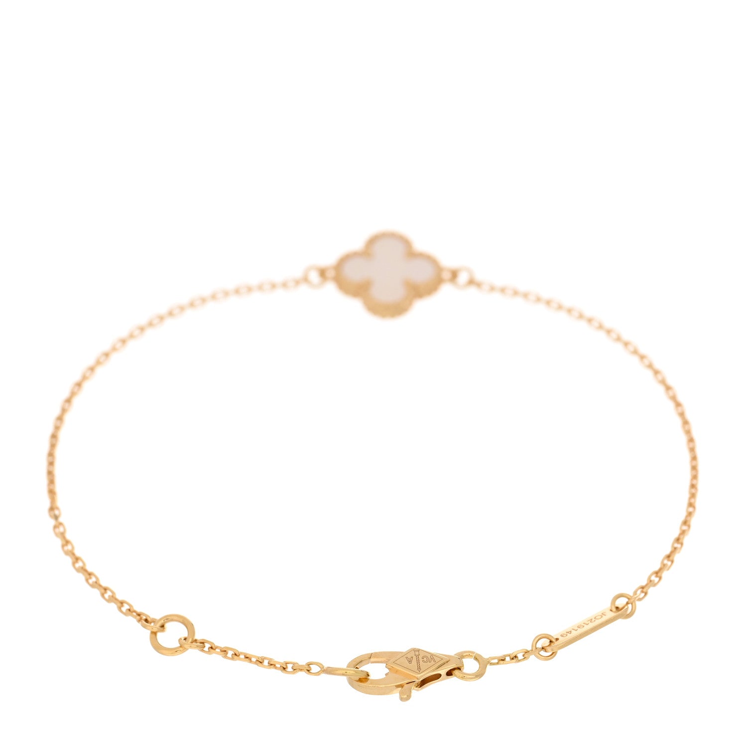 Van Cleef & Arpels 18K Yellow Gold Mother of Pearl Sweet Alhambra Bracelet 2 of 4