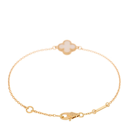 Van Cleef & Arpels 18K Yellow Gold Mother of Pearl Sweet Alhambra Bracelet 2 of 4