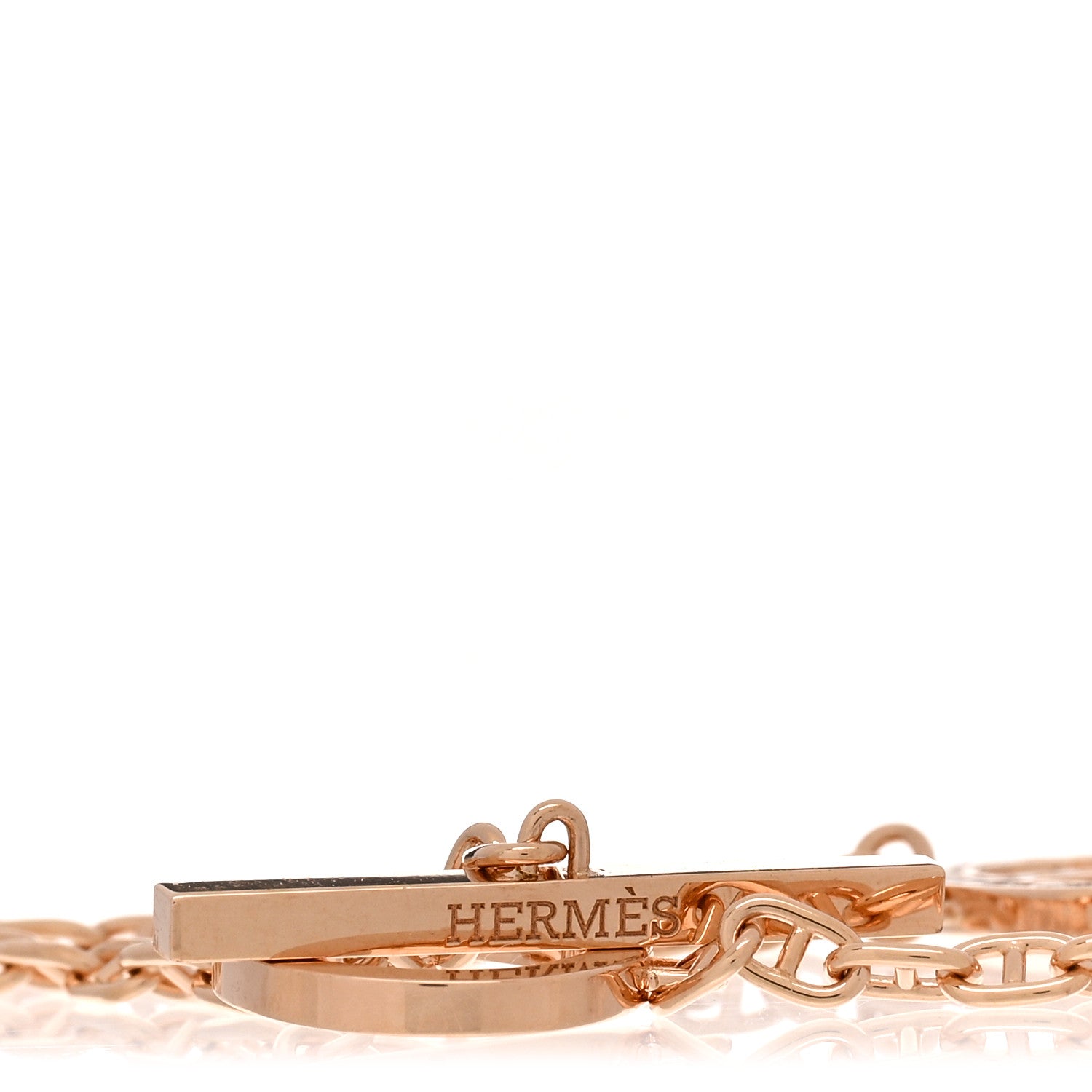 Hermes 18K Rose Gold Diamond Chaine d'Ancre Contour Bracelet ST 3 of 5