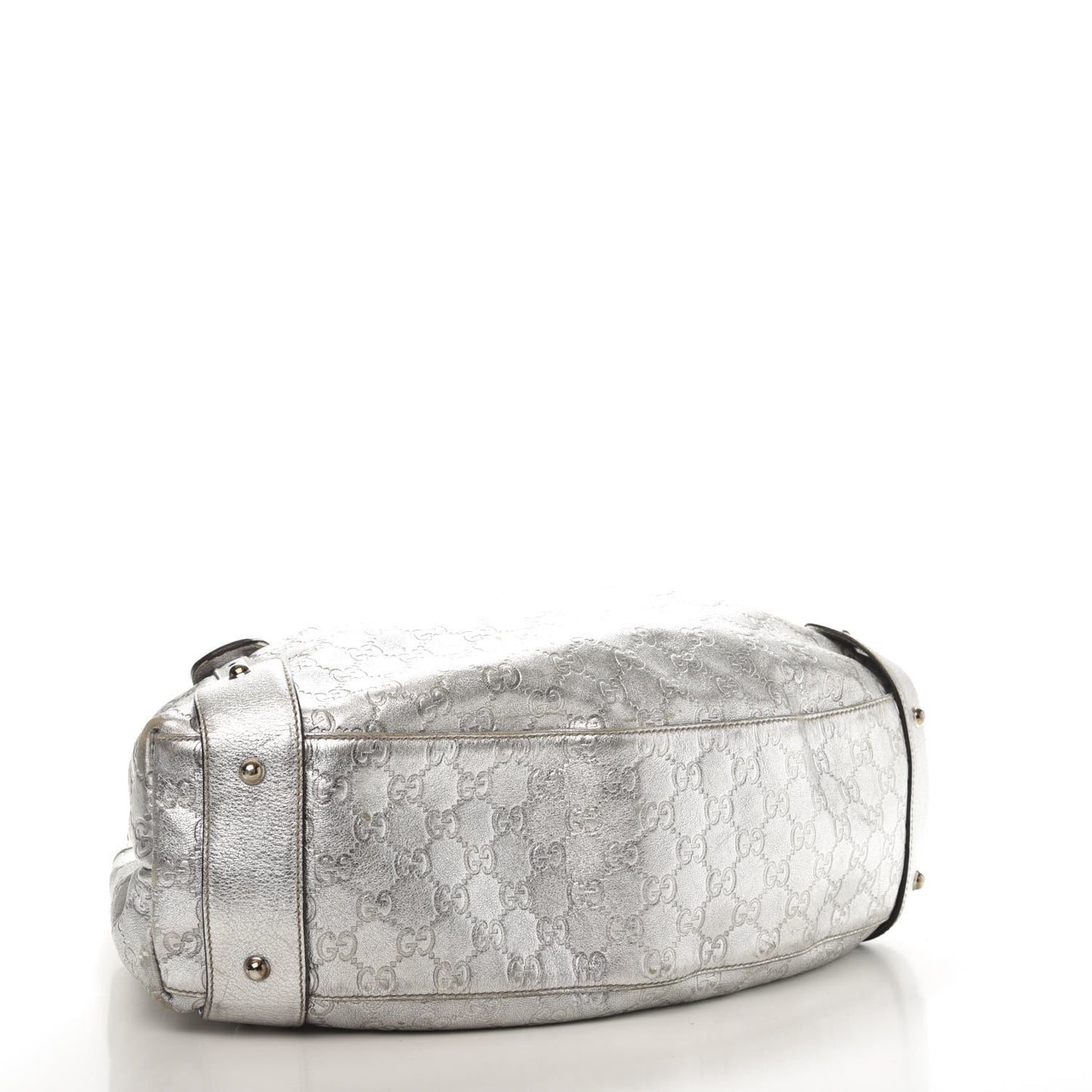 Metallic Guccissima Medium Pelham Shoulder Bag Silver