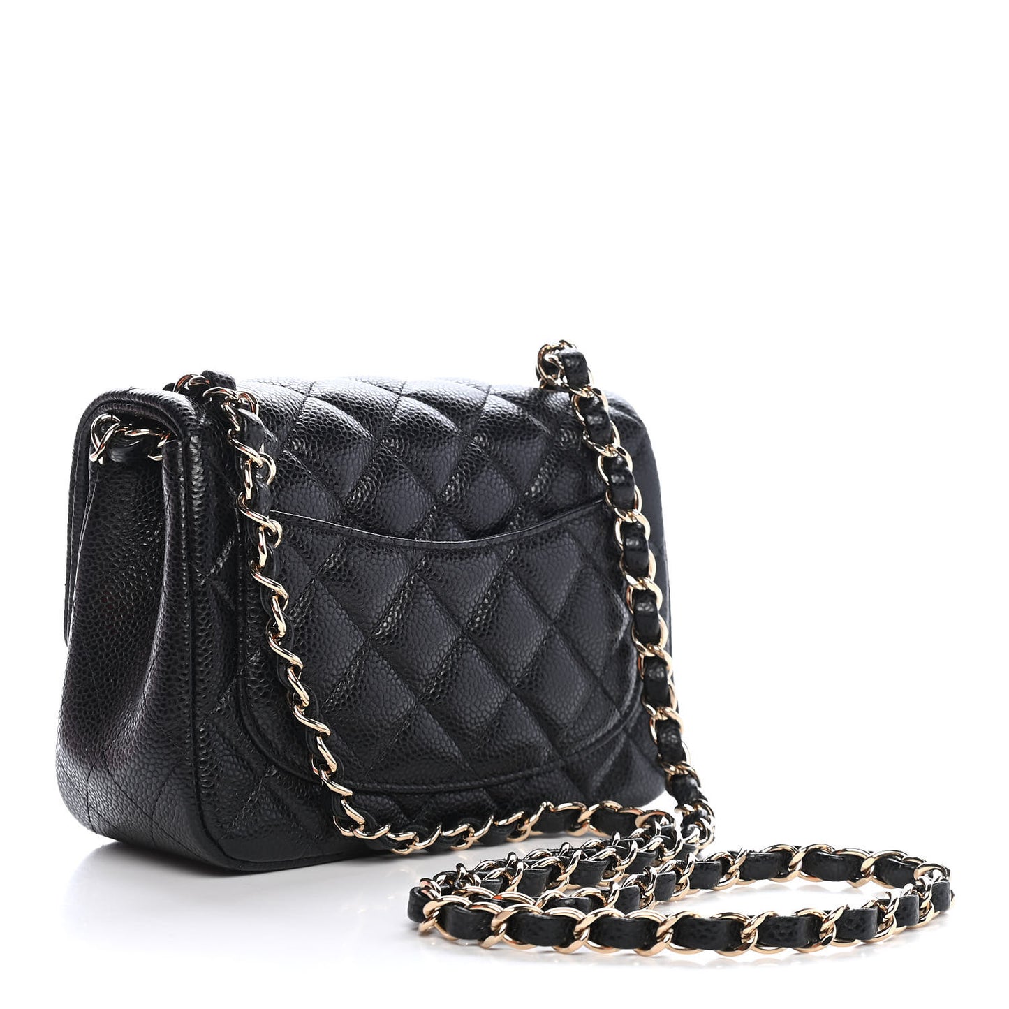 Caviar Quilted Mini Square Flap Black