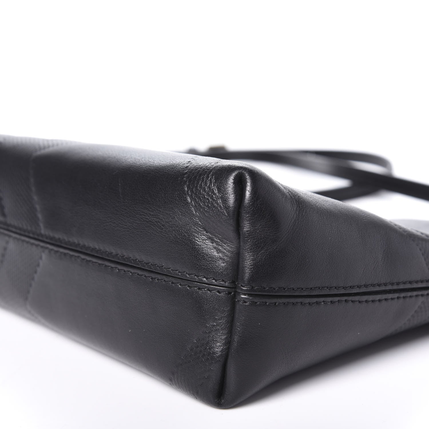Burberry Calfskin Check Embossed Small Chichester Crossbody Clutch Bag Black 7 of 11