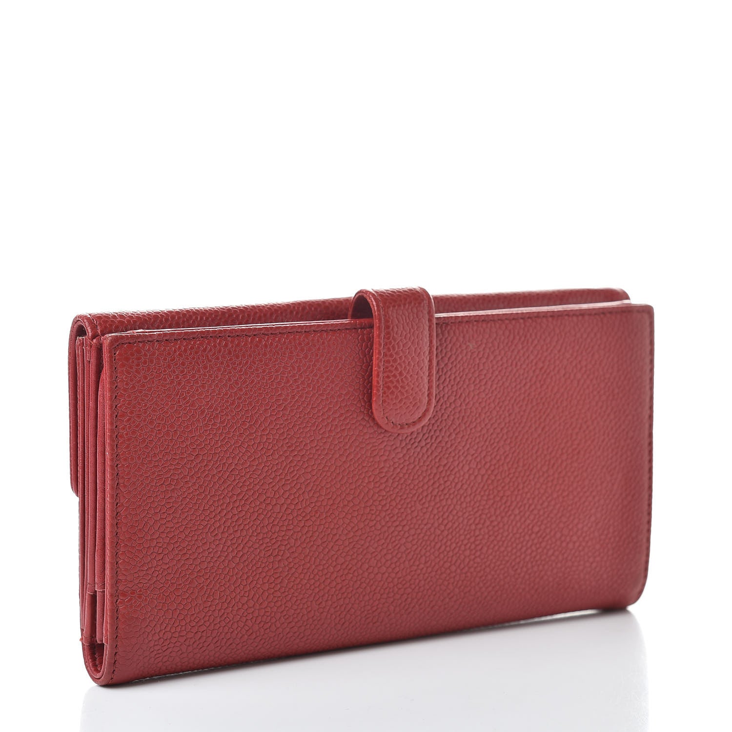 Chanel Caviar CC Long Flap French Wallet Red 3 of 13